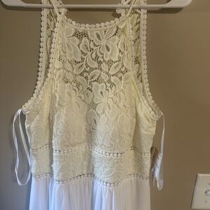 NWT PREMIER AMOUR off white top, white bottom dress